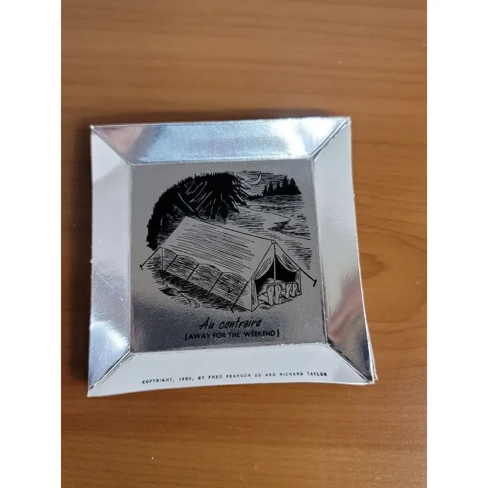 VTG 1950 Fractured French Ashtrays Coasters #A26